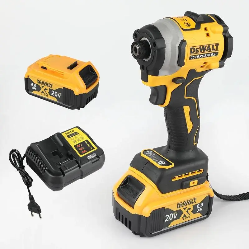 DEWALT 20V Brushless Cordless Drill Driver - 205NM Motor Tool Set, 20V Brushless Power, Adjustable Speed, Rechargeable Batteries, Screwdriving Capability, Professional Hand Tool Kit Included