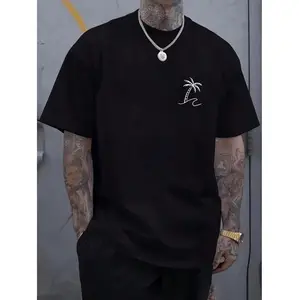 Casual Tropical Palm Tree Graphic T-Shirt for All Seasons Versatile Breathable Design Ideal for Everyday Comfort