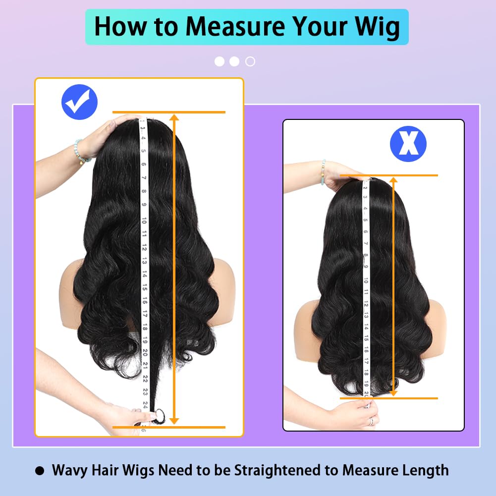 【Updated with Drawstring】Mamushow V Part Wigs With Invisible Strap Drawstring 100% Human Virgin Hair Body Wave Glueless Wig 180% Density Curly Wigs Natural Black