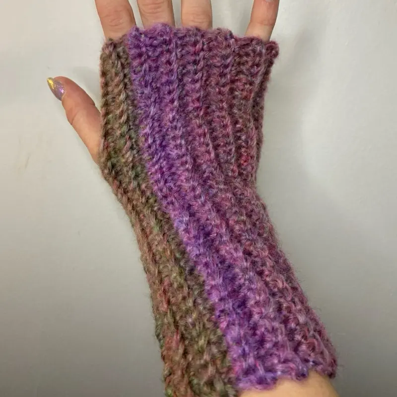 Unique soft rainbow fingerless gloves