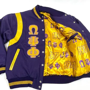 Omega Wool And Leather Letterman Jacket Final Sale