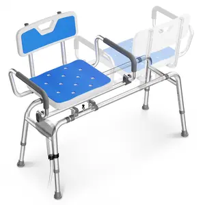 Electric & Swivel Shower Chair with Adjustable Height, Foldable Sliding Bath Seat with Pivoting Arms, Raises Up to 19.7"/26.8", Waterproof, Supports Up to 308/330 lbs