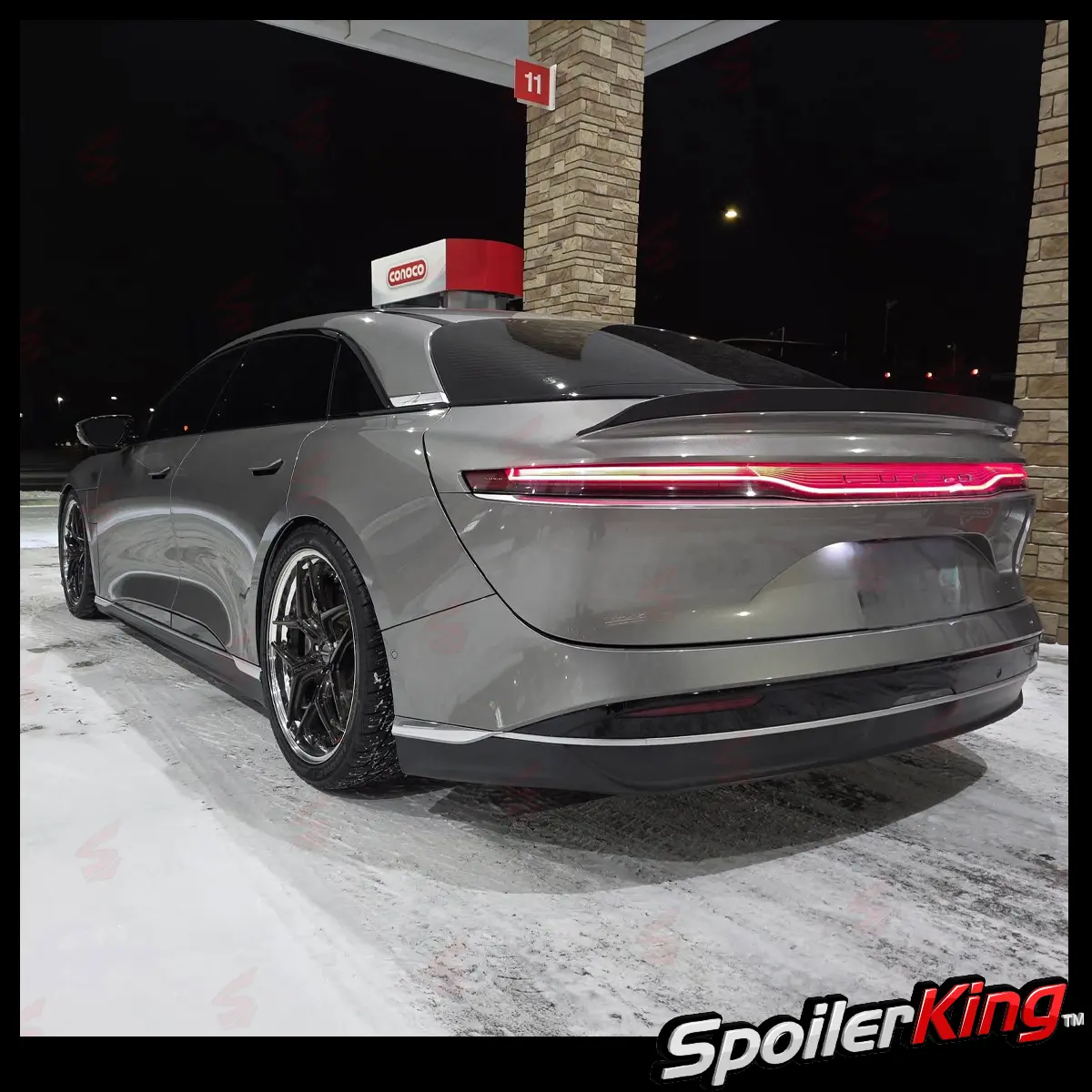 Lucid Air Duckbill Type Trunk Spoiler, Curved Shape, Flush Mount, Self-Adhesive Auto Body Replacement Part