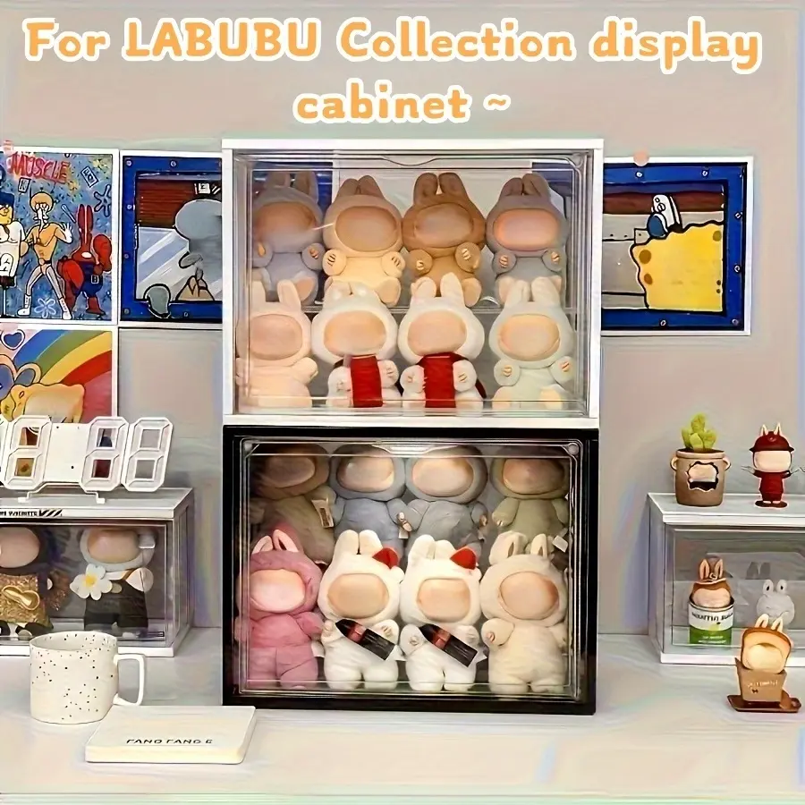 Plush Toy Display Cabinet, Display Container, 1 Count Clear Acrylic Dustproof Plush Toy Storage Box, Home Organizer for Living Room Bedroom Study Room, Halloween Decoration Storage Cabinet, Storage Supplies