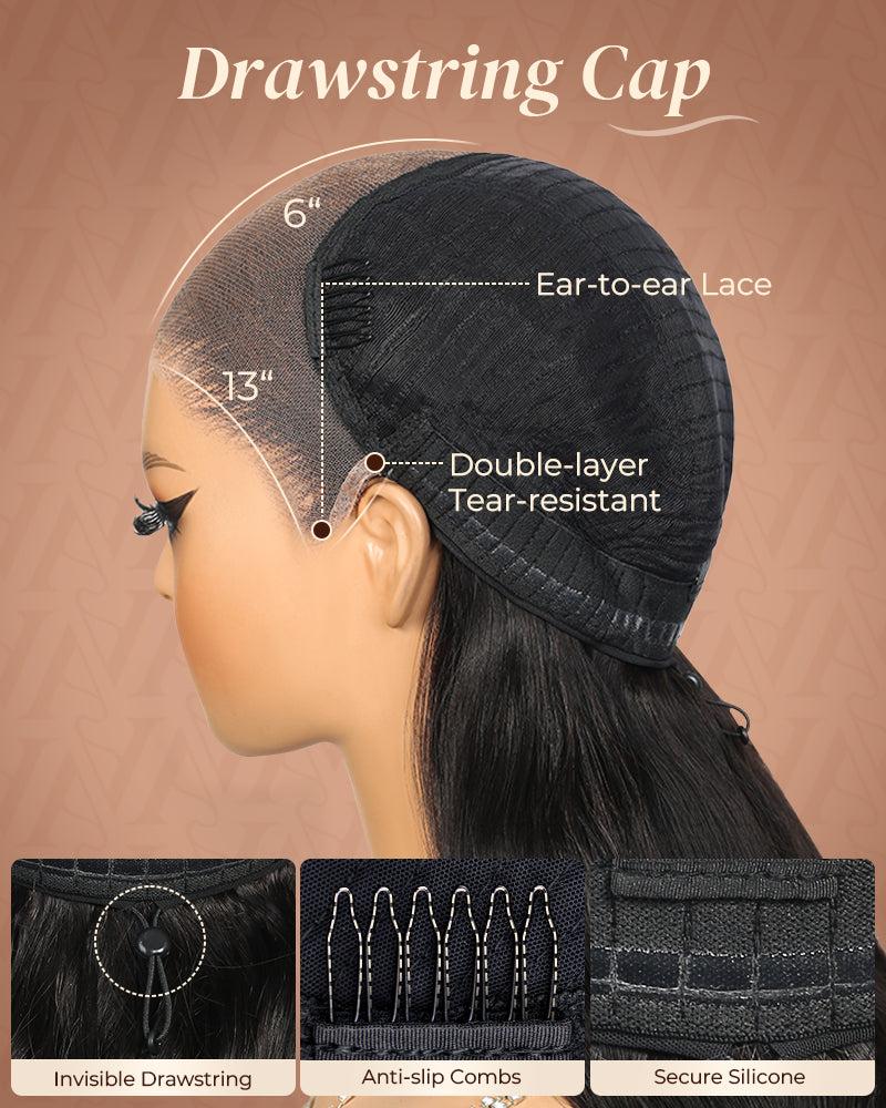 Arabella 2P4/27 4# Brown Mixed 27# Honey Blonde with 2# Dark Brown Roots 13x6 Glueless Lace Front Drawstring Wig Loose Body Wave Wig 100% Human Hair SpringStatements