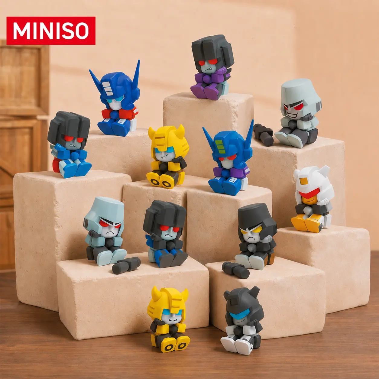 MINISO AAP Series Transformers 01 Action Figure, Unisex Cute Collectible, Desktop Decor Ornament, Model Toy Gift
