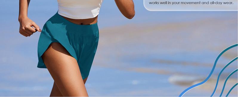 PINSPARK Womens Running Shorts High Waisted Athletic Shorts Quick Dry Exercise Workout Shorts with Mesh Liner springtok Elegant Gym Outfits