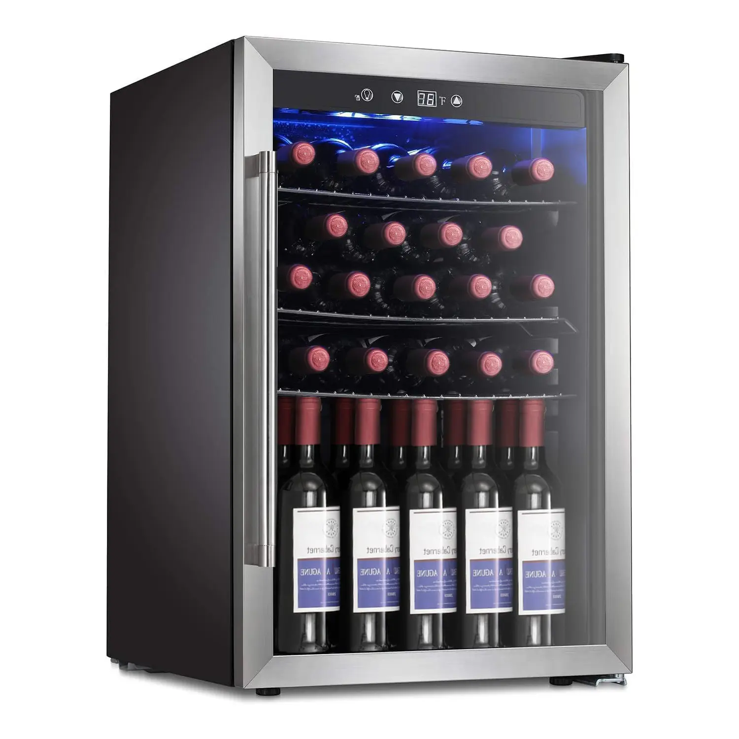 Antarctic Star 4.4 cu.ft. Mini Fridge - Stainless Steel Compact Climate-Controlled Refrigerator with Touch Screen Digital Panel, Wine Cooler Chiller for Home Office Small Spaces