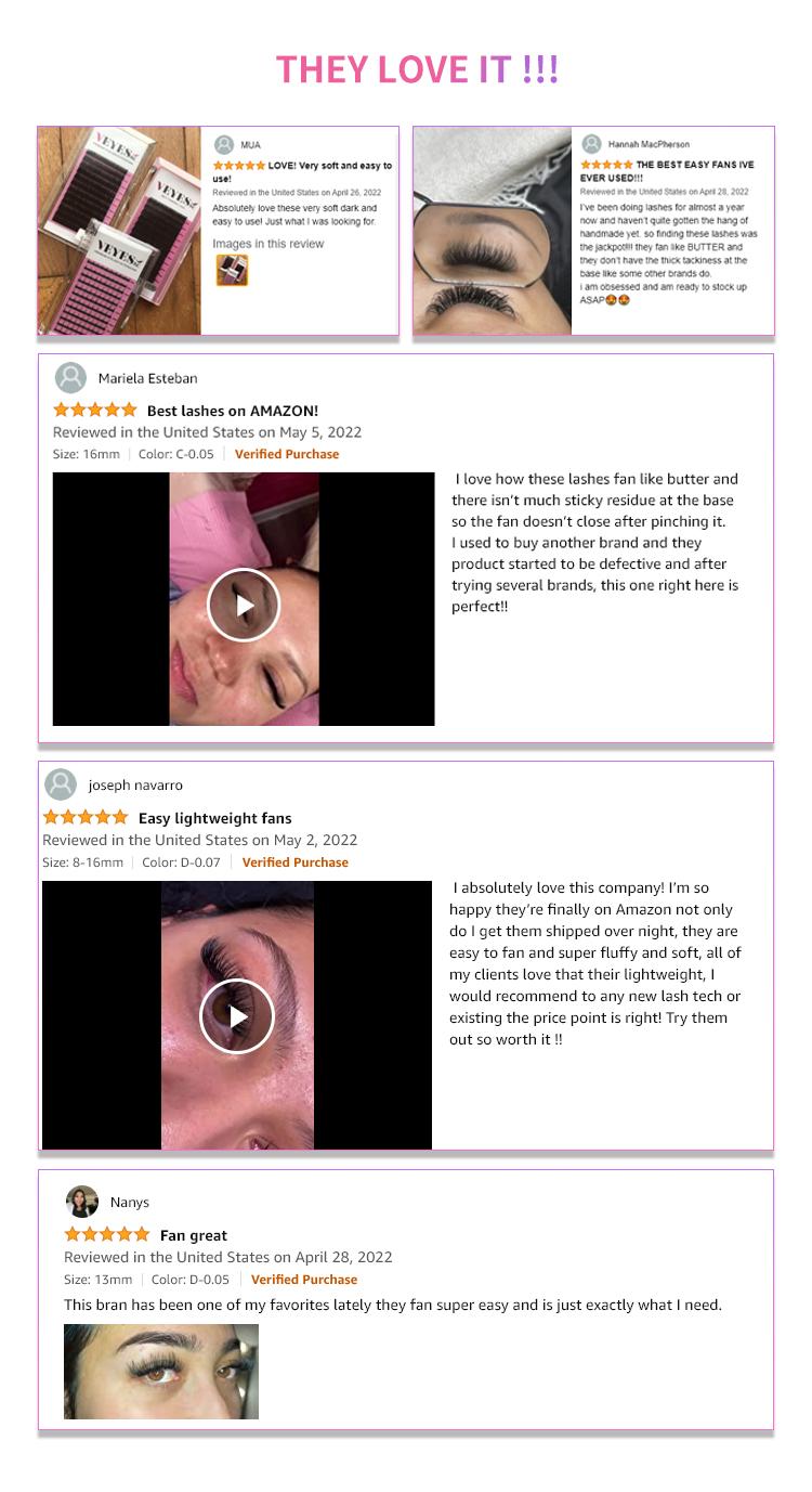 VEYELASH Premium Individual Eyelash Extensions Textured Lashes for Professional use