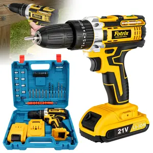 Fotrix Household Multifunctional 21V Rechargeable Impact Drill with Li-ion Battery and 21V Output Lithium Power Tool Set Cordless Charger car home