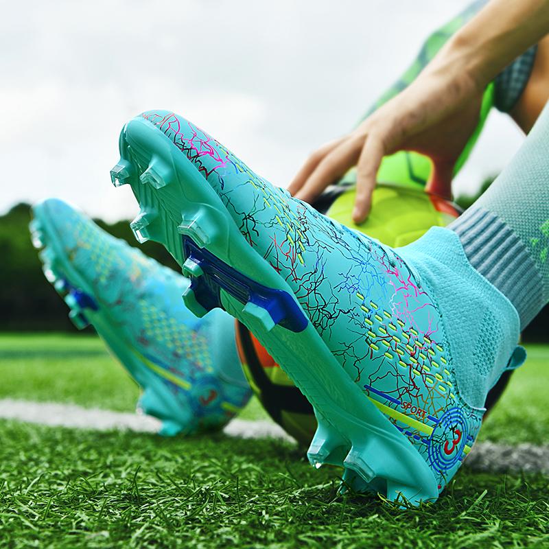 Unisex Ombre Pattern Lace-up Front Football ShoesAnti-slip Breathable Long Studs Soccer Shoes,Soccer Cleats, Football Cleats, Summer TrainingSneakers for Training Match Practice