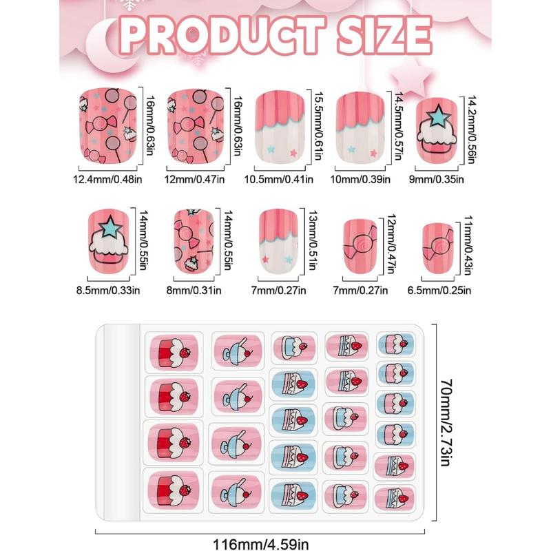 Kalolary 144 PCS Kids False Nail for Girls Gift, Press on Nail Color Short Fake Nails Artificial Nail Full Tips, Lovely Valentine's Day Gift for Little Girls Nail Art Decoration (6 Pack) Kalolary 144 PCS Kids False Nail for Girls Gift, Press on Nail Color Short Fake Nails Artificial Nail Full Tips, Lovely Valentine's Day Gift for Little Girls Nail Art Decoration (6 Pack)