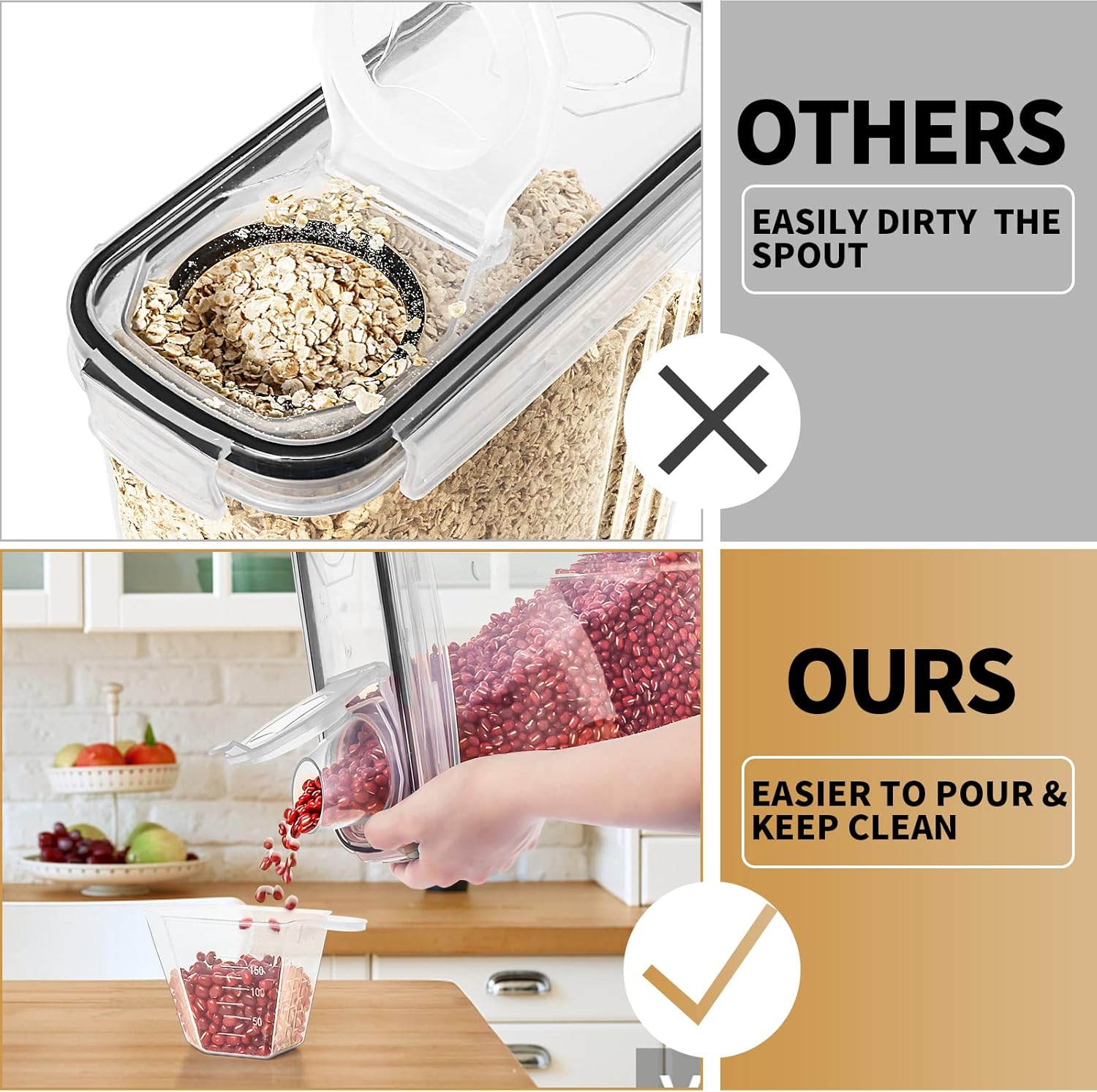 AISOON 68/32 PCS Plastic Airtight Food Storage Containers with Lids – BPA-Free, Leakproof Cereal Dispenser, Stackable Kitchen & Pantry Organization