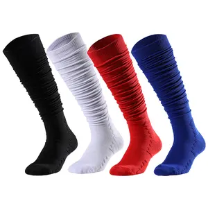 Pre-Scrunched Socks for Football Scrunched look，Rugby socks，Thickened shock-absorbing high-top anti-slip terry sole