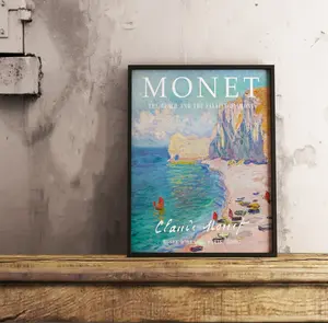 Monet Exhibition Poster, The Beach and the Falaise d'Amont, Gallery Quality Art