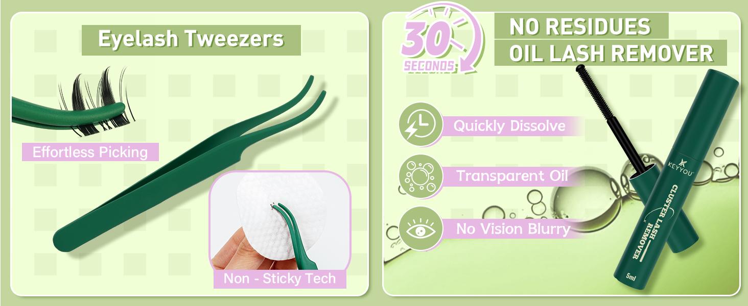 KEYYOU Angle A09 Lash Clusters  Invisible Band Waterproof Long-Lasting Lashes for Natural Voluminous Look Easy Application Ideal for Daily Wear and Special Occasions TikTok Shop FebruaryFaves