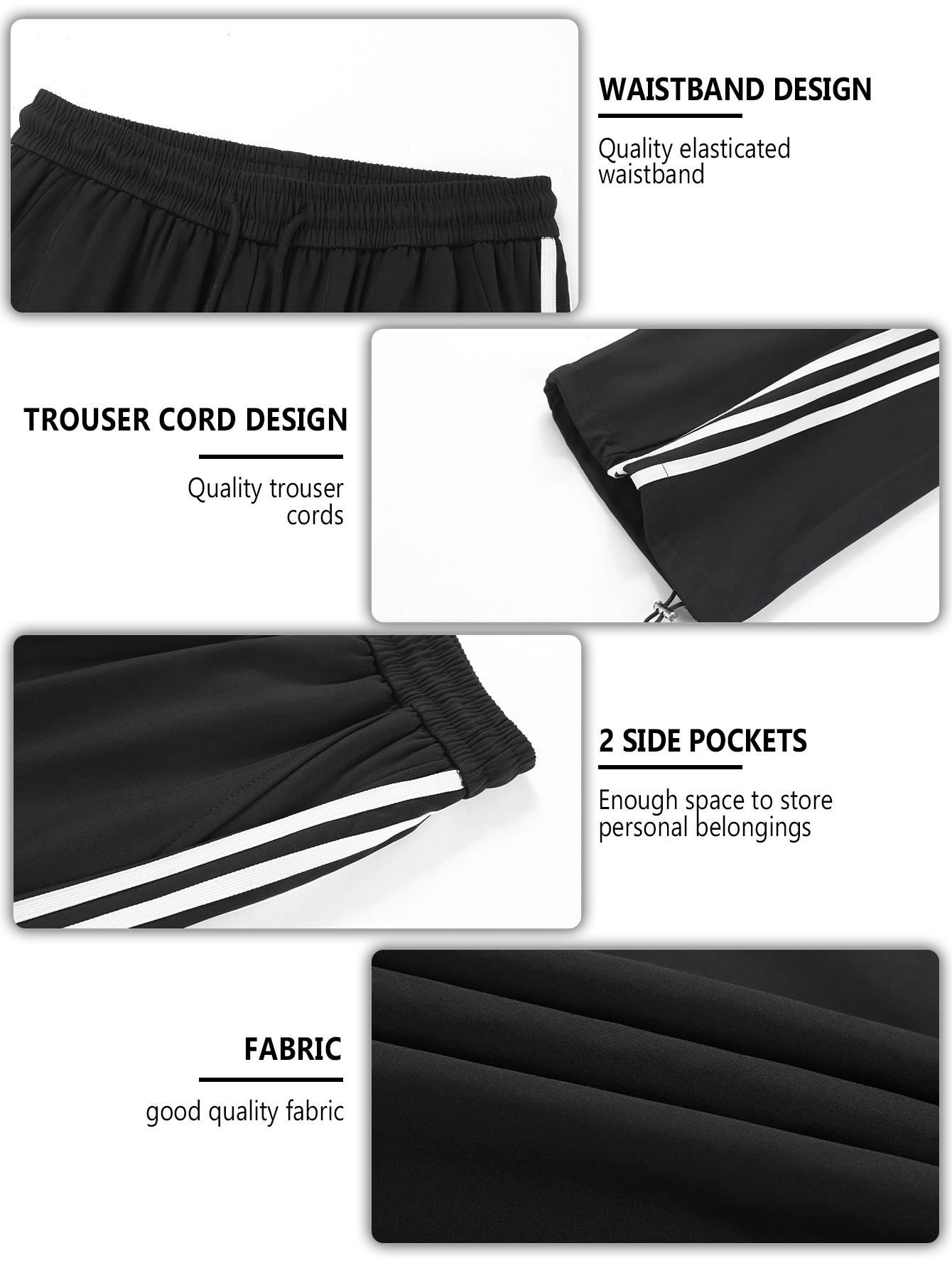 CCCMAI Men's color-block side stripe sports pants, all-season men's casual fashion trendy straight-leg pants with drawstring waistband, classic menswear sweatpants, loose casual pants, stylish activewear for men. Striped