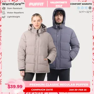 【Last Sale】PUFFIT WarmCore Premium Detachable-Hood Puffer Jacket | Classic Lightweight Winter Coat, Windproof, Water-Repellent, Adjustable Drawstring Design