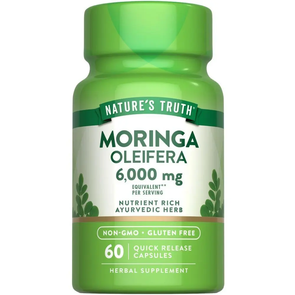 Nature's Truth Moringa Oleifera 6000 mg Capsules - 60 Count - Non-GMO & Gluten Free Supplement