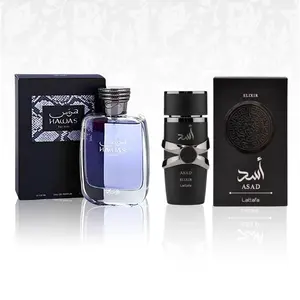 Hawas+Lattafa Asad Elixir Perfume for Women Set Floral Chypre Scent 3.4oz 100ml 1.0oz 30ml 1.7Oz 50ml Elegant Design Aromatic Amberwood Fragrance