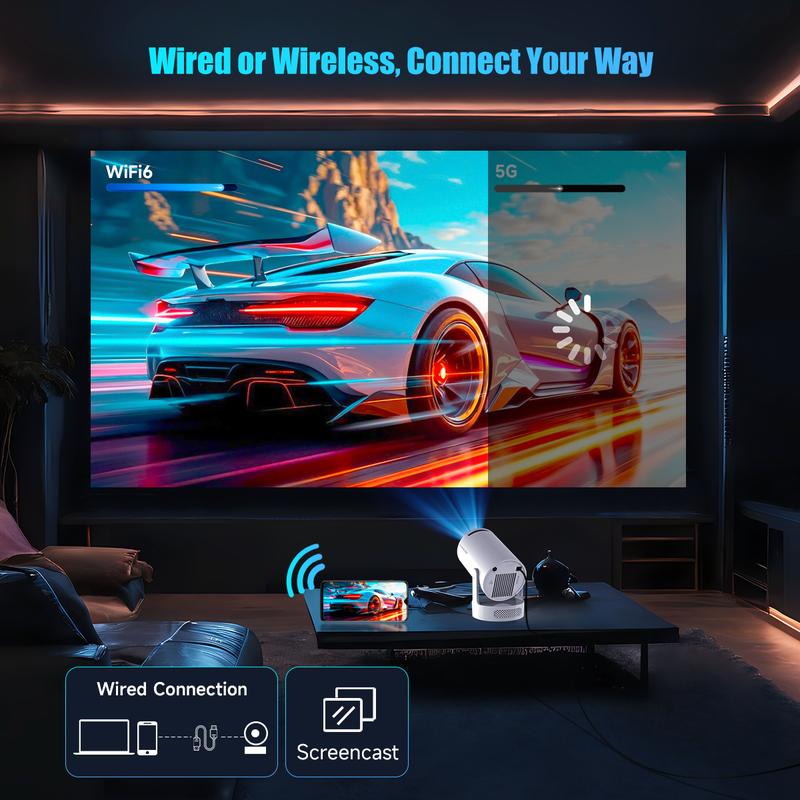 HY300Pro+ Projector 290ANSI BT5.4 WIFI6 8K/4K/1080P Decode Native 1280*720P 0.8:1 Throw Ratio Android 14 Built-in Speaker & Appstore Allwinner H726 Home Cinema Mini Smart Portable Upgraded HY300Pro HY300Pro+ Projector 290ANSI BT5.4 WIFI6 8K/4K/1080P Decode Native 1280*720P 0.8:1 Throw Ratio Android 14 Built-in Speaker & Appstore Allwinner H726 Home Cinema Mini Smart Portable Upgraded HY300Pro