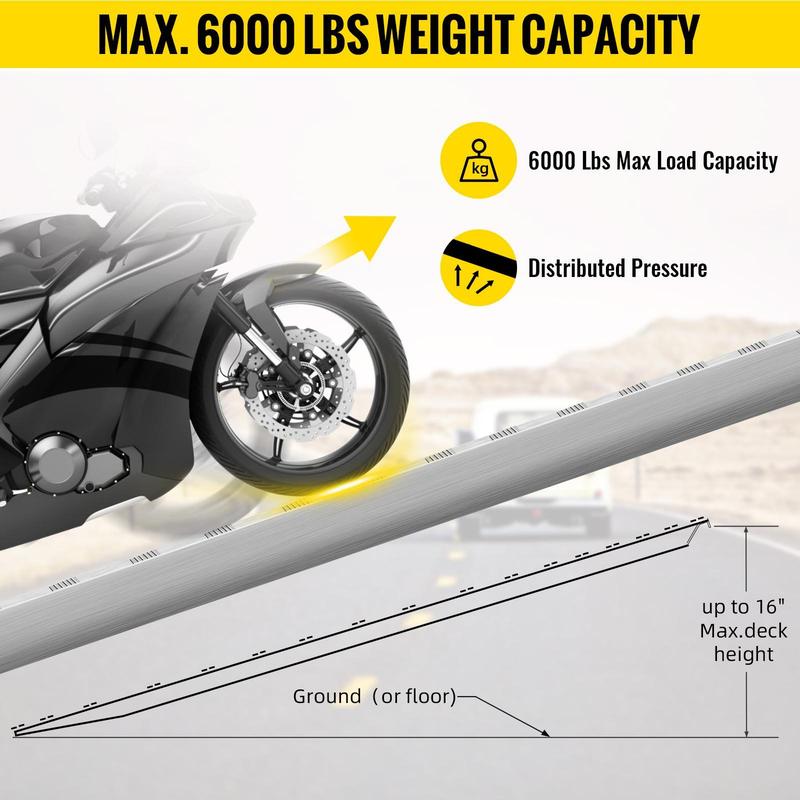 VEVOR 60'' X 12'' X 2.5''Aluminum Trailer Ramps 6000LBS Total Beavertail Hook End 1 Pair 2 Ramps VEVOR 60'' X 12'' X 2.5''Aluminum Trailer Ramps 6000LBS Total Beavertail Hook End 1 Pair 2 Ramps