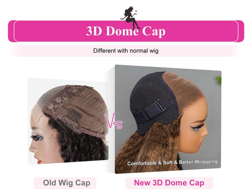 BGMgirl Highlight Brown Kinky Straight 6*4 Wear Go Glueless Pre Plucked Pre Cut Lace Closure Colored Wig Human Hair Wig eve valentines day gift