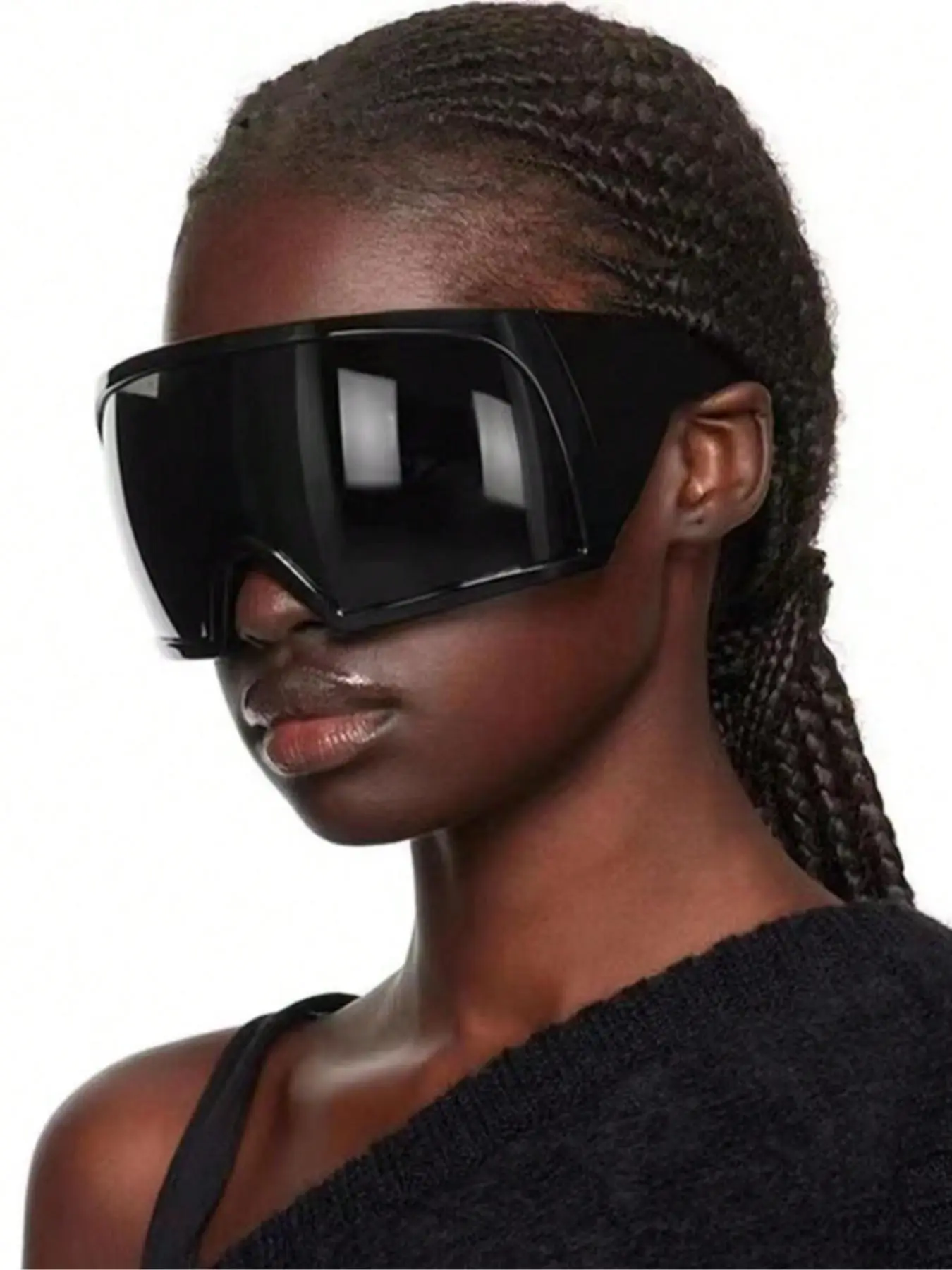 Unisex Visor Sunglasses, Stylish Shades, Oversized One-Piece Shield Lens, Futuristic Fashion Eyewear for Outdoor Activities and Beach
