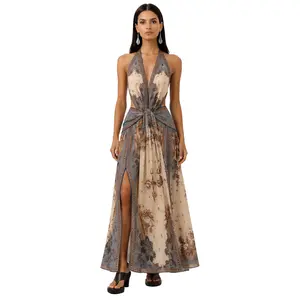 Soleil Nomade Halter Maxi Dress