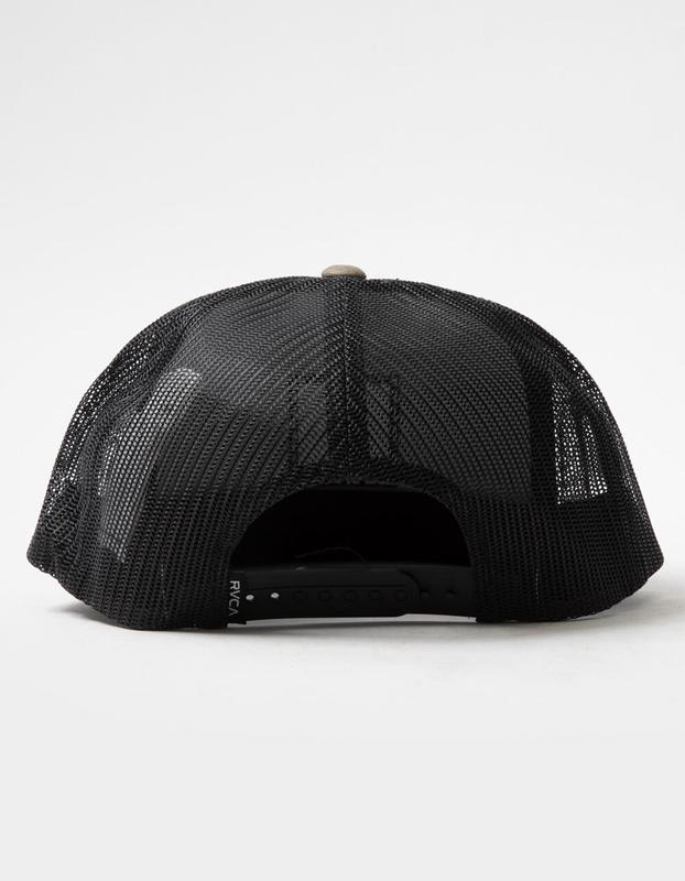 RVCA VA ATW Print Mens Trucker Hat, Olive, ONESZ