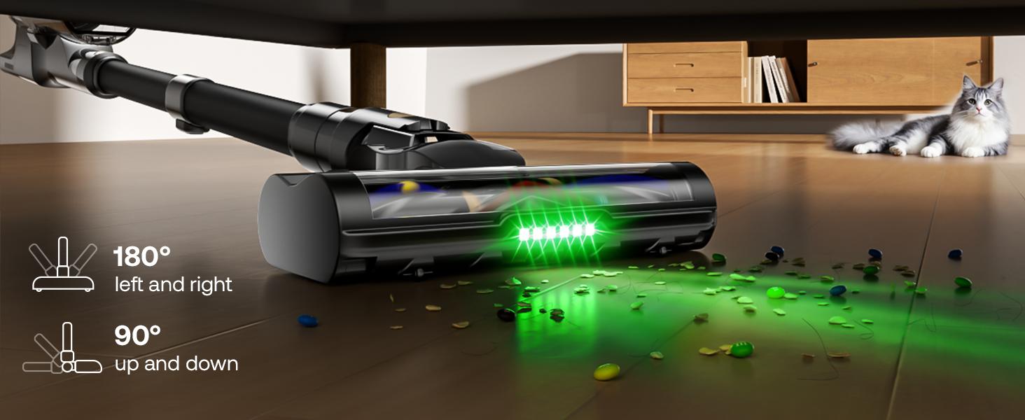 【2026 New Arrivals】Trucozie T550 Cordless Vacuum Cleaners for Home, 8-in-1/50Min/150W Powerful Suction, Self-Standing Cordless Stick Vacuum Cleaner, Lightweight Anti-Tangle Rechargeable Vacuum for Floor/Carpet/Pet Hair/Car