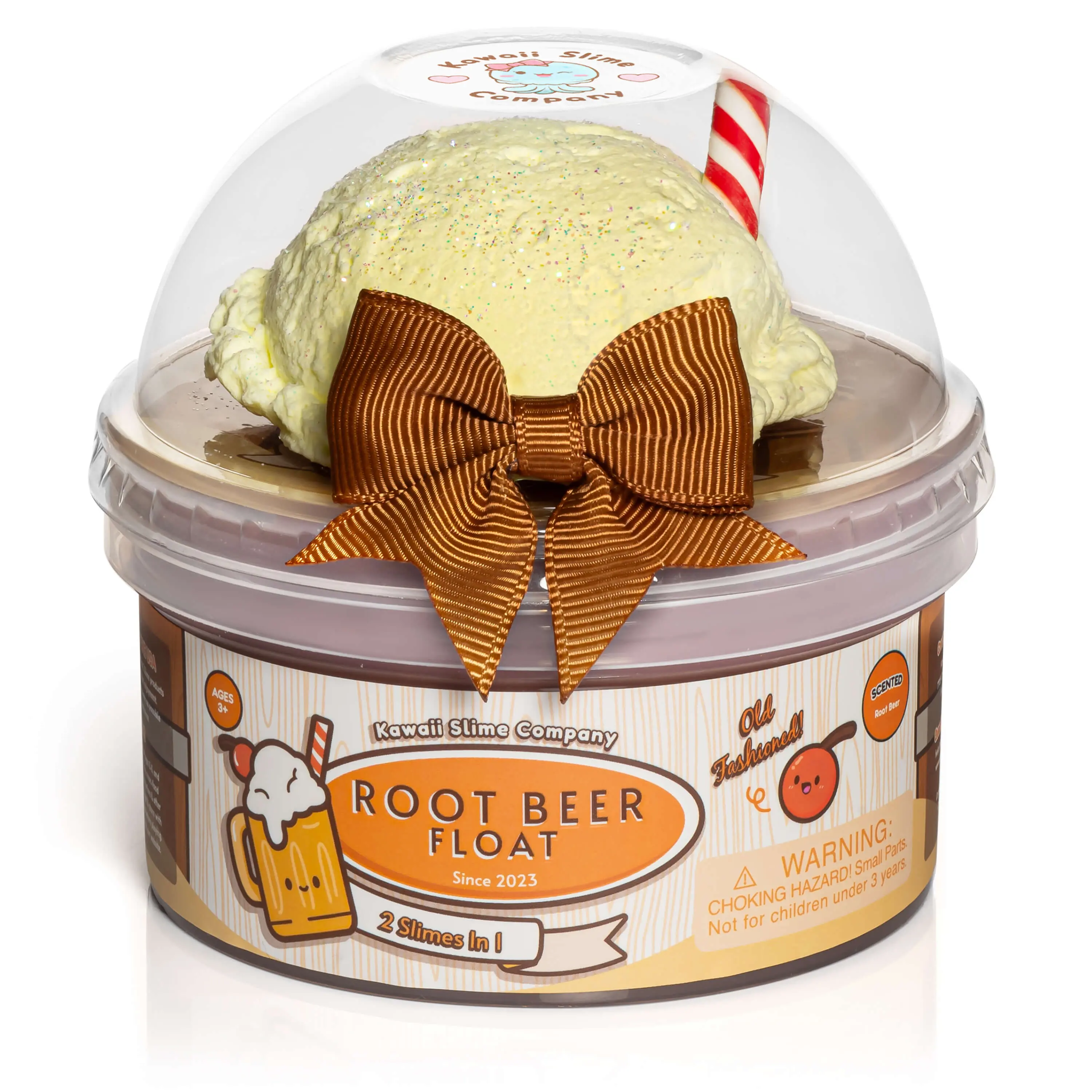 Root Beer Float 2 Slimes in 1 Signature Dome™ Slime Scented Kawaii