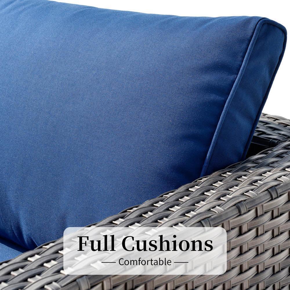 Ovios Patio Furniture Set 10-Piece with All Weather Rattan Wicker Sofa and 42.12'' Fire Pit