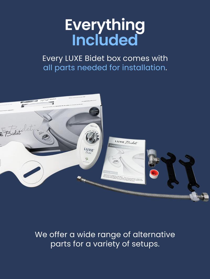LUXE Bidet NEO 110 - Rear Wash only, Fresh Water Non-Electric Bidet Attachment for Toilet Seat, Adjustable Water Pressure