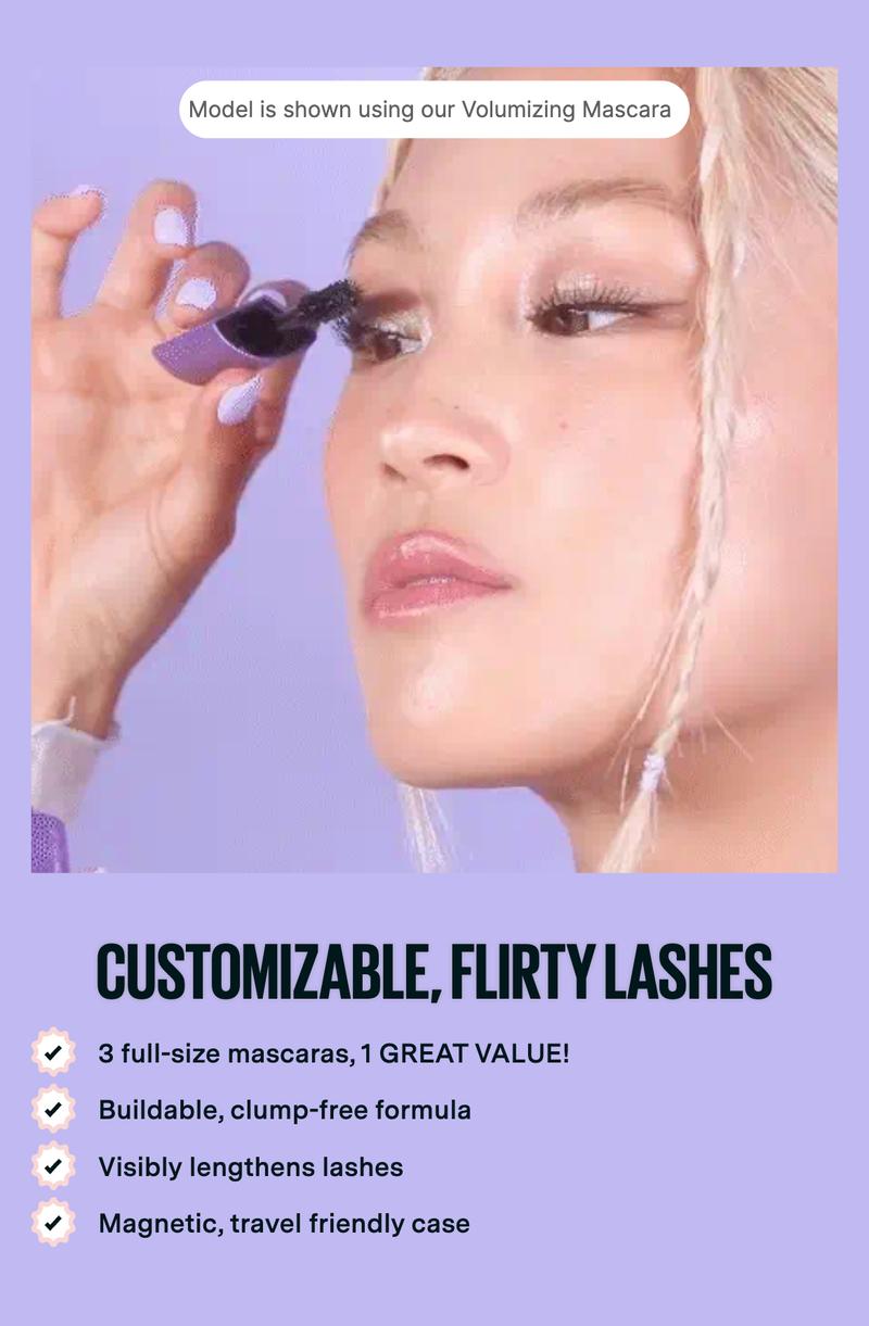 Wink Lash Trio 3-in-1 Volumizing & Lengthening Mascara + Brow Gel Wink Lash Trio 3-in-1 Volumizing & Lengthening Mascara + Brow Gel