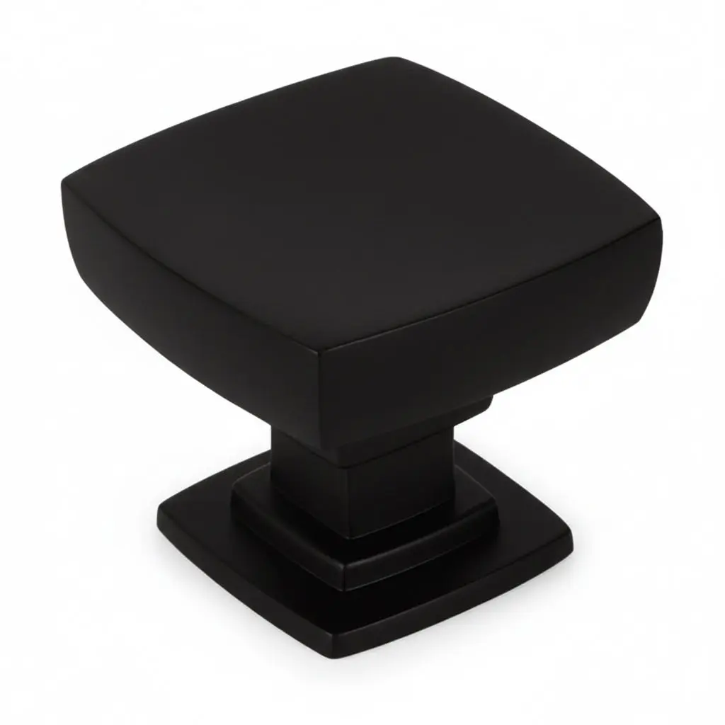 Cosmas 5232FB Flat Black Square Contemporary Cabinet Knob