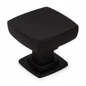 Cosmas 5232FB Flat Black Square Contemporary Cabinet Knob