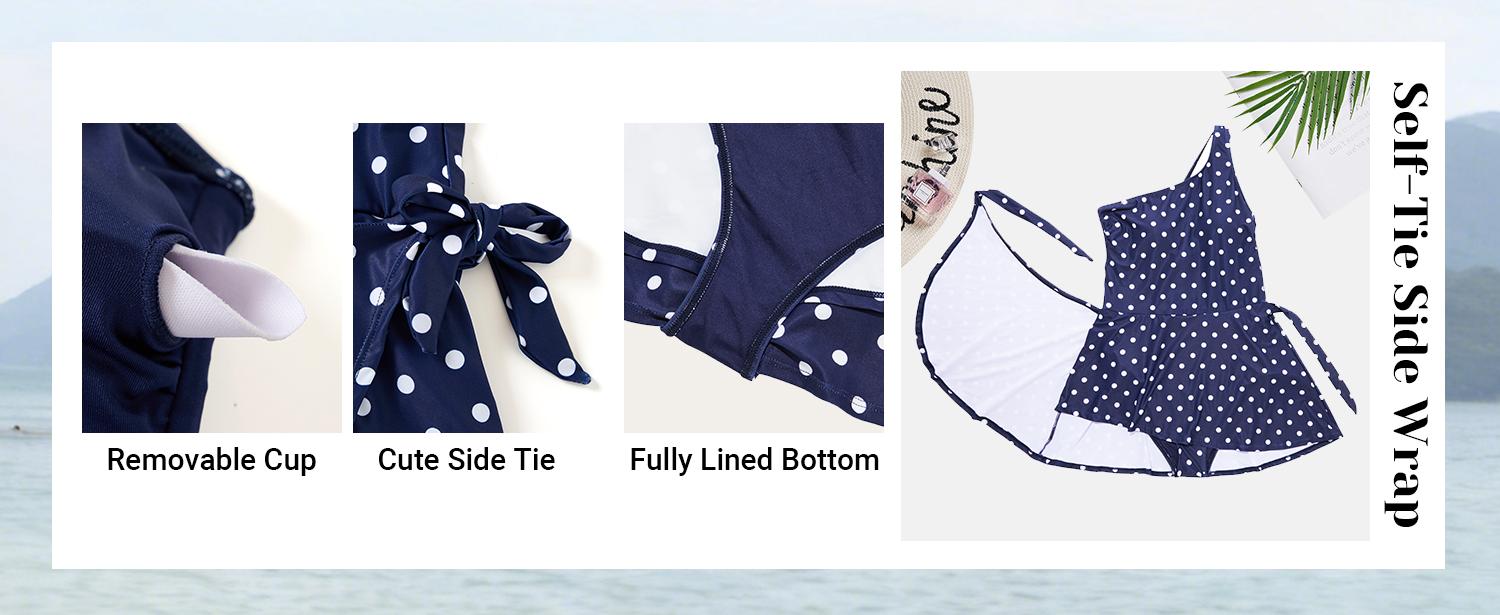 Daci Women's One Shoulder Swim Dress - Modest Bathing Suit One Piece Swimsuit with Skirt 2026