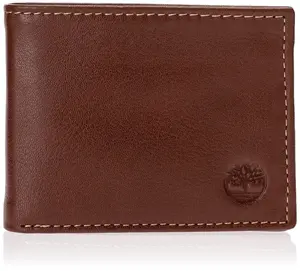Timberland Men'S Leather Passcase Trifold Wallet Hybrid, Cognac (Hundson), One Size