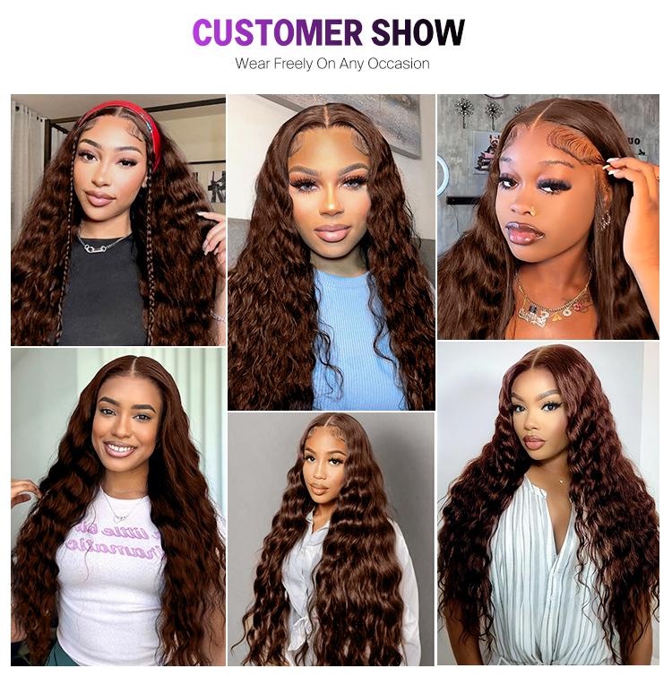 Megalook Chocolate Brown Upgrade 13x6 Three-Go Glueless Wigs Fitted All Pre-Styled Parting Breathable Dome Cap Free Lace Front 100% Human Hair Wig #4 Curly Hair 320℉ Heat Resistant SpringStatements Megalook Chocolate Brown Upgrade 13x6 Three-Go Glueless Wigs Fitted All Pre-Styled Parting Breathable Dome Cap Free Lace Front 100% Human Hair Wig #4 Curly Hair 320℉ Heat Resistant SpringStatements