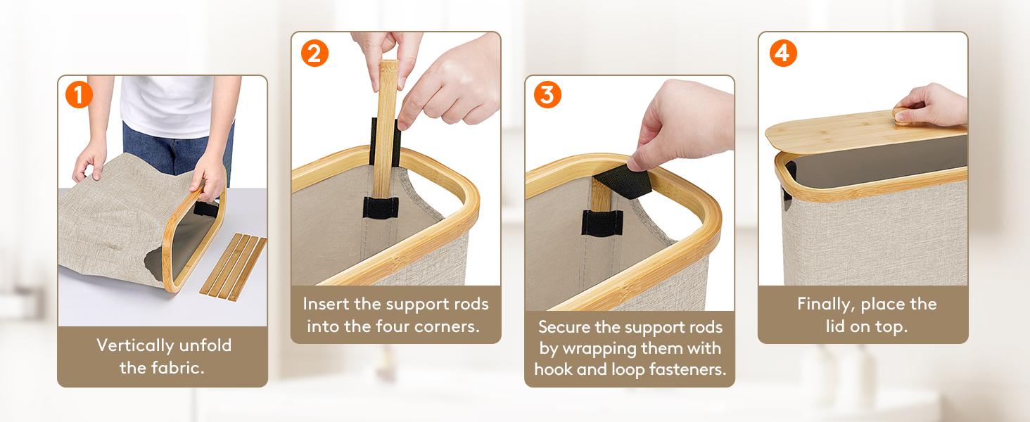 Lifewit Toilet Paper Storage Basket with Lid & Handle, 20L/30L Capacity, Bamboo Design, Removable Lid, Multi-Functional Bathroom Organizer