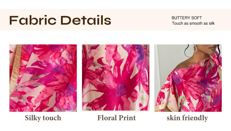 Dress+1 Scarf,Women's Fashion Print Long Robe Set, Moomoo Dress + Scarf Headband, Casual Woven Fabric, Thin All-Season Wear, Beach Sun Protection