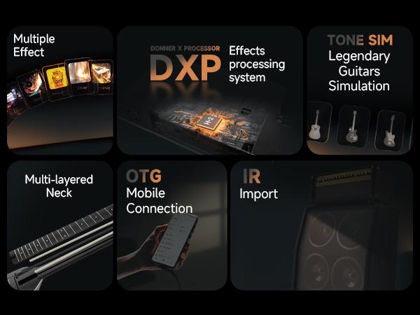 Donner HUSH-X PRO Multi-Effects Electric Guitar for Travel, 4 Color Options Donner HUSH-X PRO Multi-Effects Electric Guitar for Travel, 4 Color Options