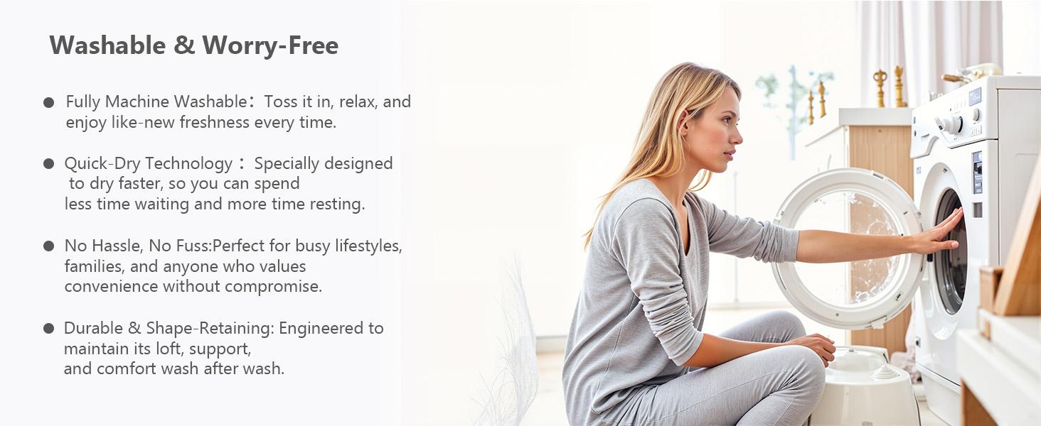 Bed Wedge Pillow for Headboard – High-Density Foam Fills Gaps (0-8") Between Mattress and Headboard, Wedge Pillow with Pockets for Phone & Remotes, Washable Cover