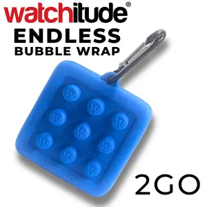 Watchitude Endless Bubble Wrap 2 Go Ultimate On the Go Fidget Toy with Carabiner for Stress Relief and Endless Fun