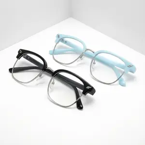2026's New Anti-Blue Light Eyeglasses for Men & Women, Vintage Fashion Half Frame Semi-Rimless Glasses for Students Everyday Use