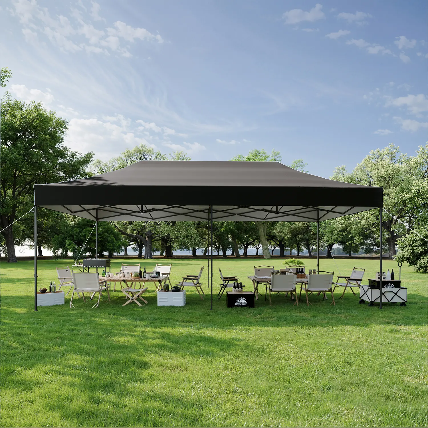 Aoxun 10x10 /10x15/10x20 Pop up Canopy Tent for Parties, Easy Up Commercial Outdoor Canopy Wedding Party Tents UPF 50+ Waterproof Gazebo Tent with Roller Bag & Sand Bags