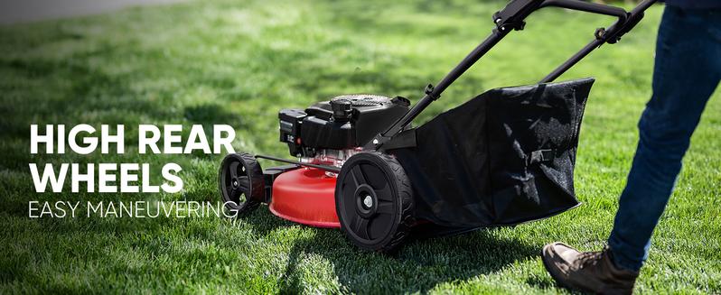 PowerSmart Self Propelled Gas Lawn Mower, 22 in. with 170cc OHV Engine, 2-in-1 Rear-Wheel Drive High Wheels, Red(V8622S1),reel mower, fly mower, rc mower