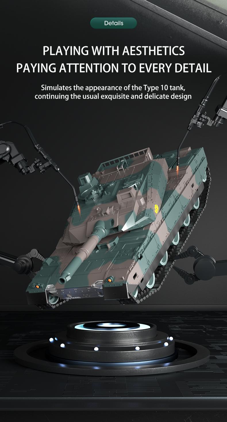 TongLi   1/24 Scale Remote Control Tank Remote Control Tank Toy Tank Realistic Sound and Light Effects Remote Control Toy Tank Rotatable Turret Japanese Tank Simulation Model Toy Comes with Rechargeable Battery Toy Gifts Christmasgift New Year gift