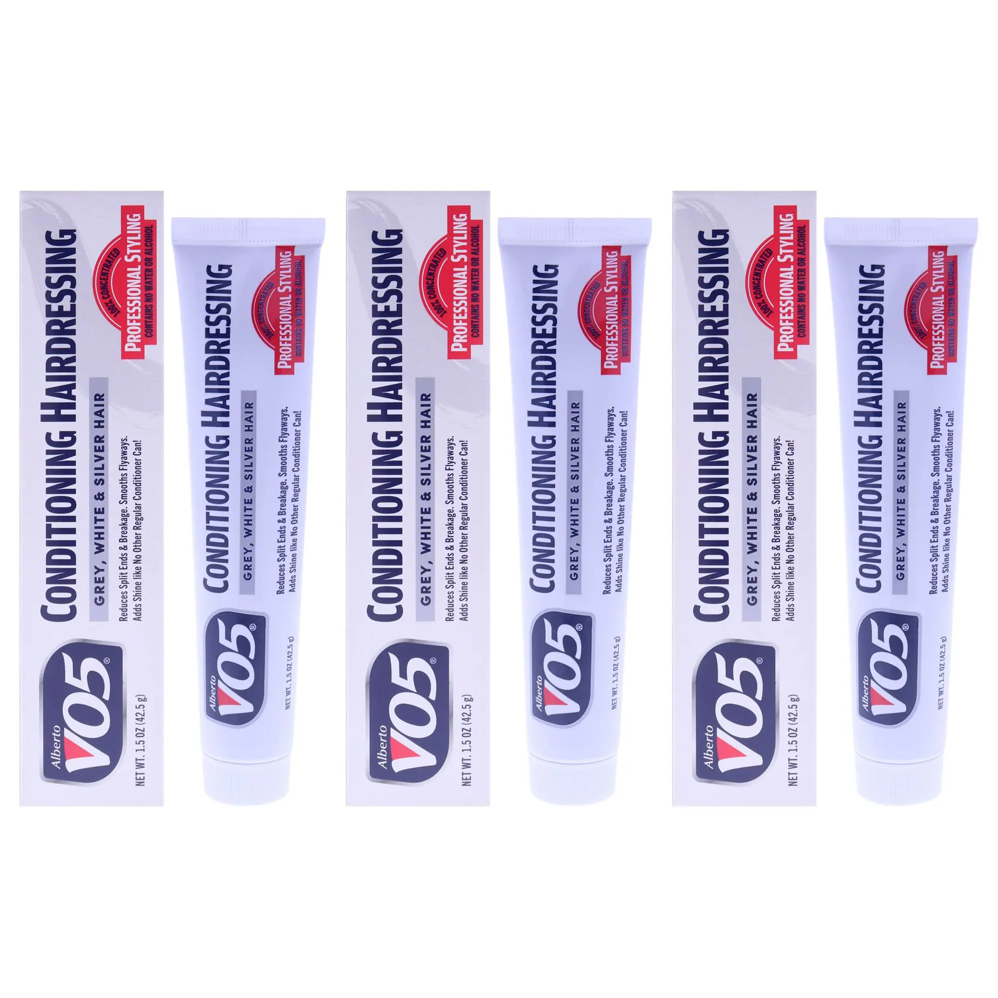 Alberto VO5 Haircare Conditioning Hairdressing - 1.5oz, Gray White Silver Blonde Hair, All Genders, 3 Tubes Conditioner Pack, Unisex